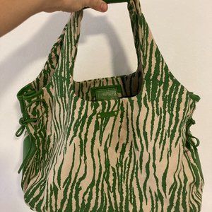 Kate Spade Cream and Green Zebra print shoulder bag